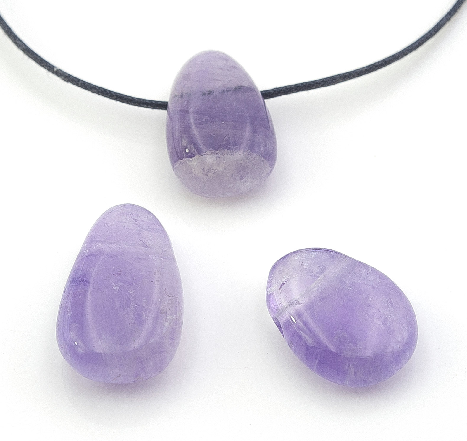Bild von Amethyst Trommelsteine mit 3mm Loch Anhänger