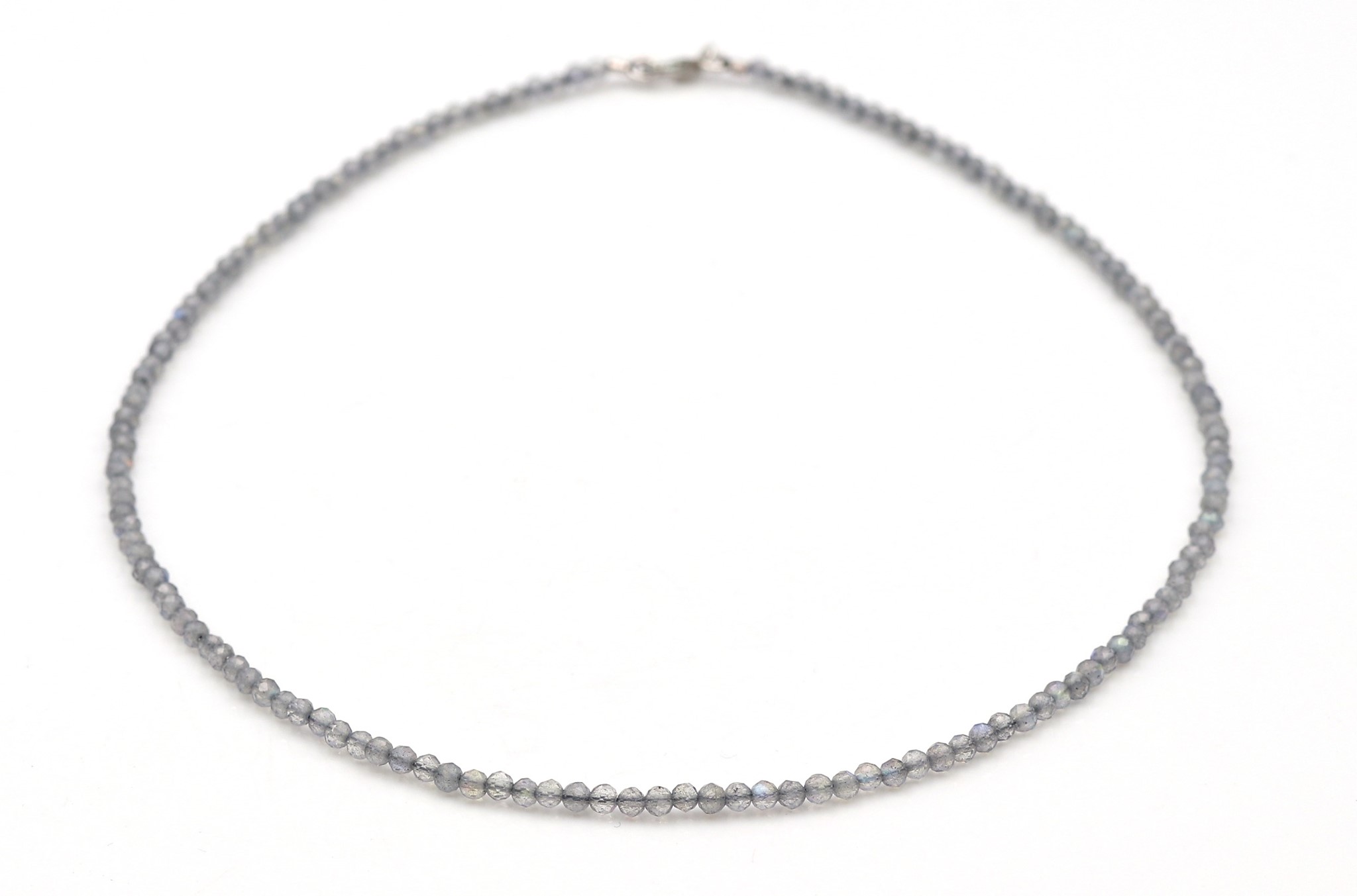 Bild von Labradorit fac. Kugeln  3mm, 41cm Kette mit Silberverschluss