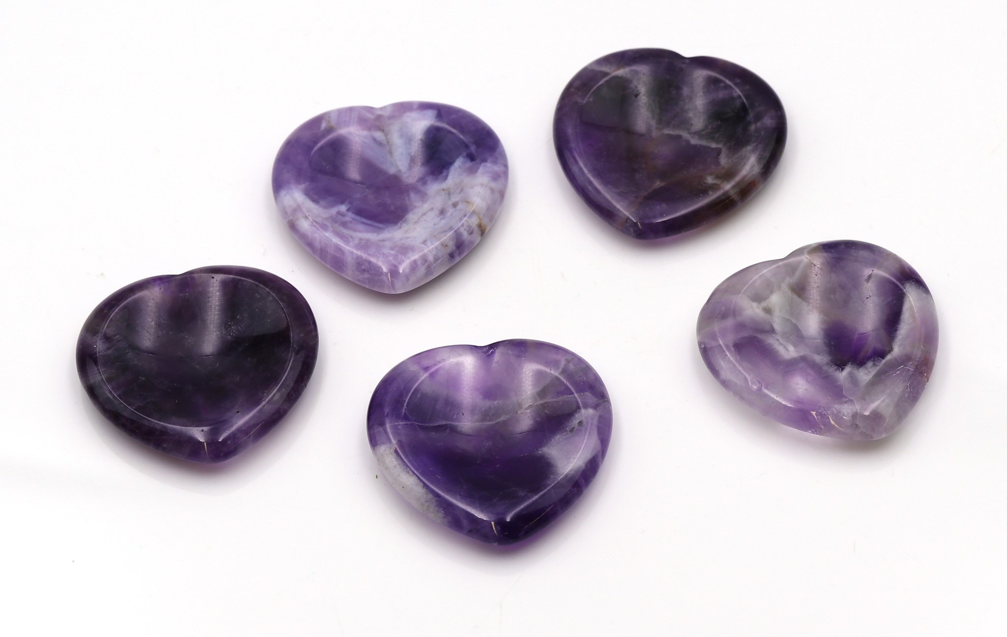 Image de Amethyst Daumensteine Herzform 40mm