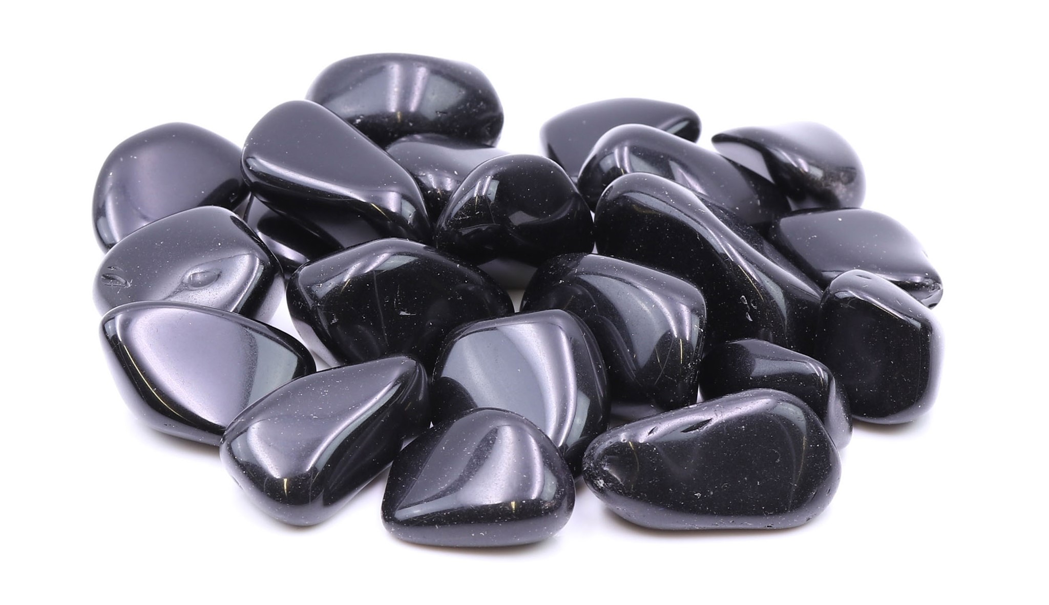 Image de Obsidian schwarz Trommelsteine Extra (VE: 500g)