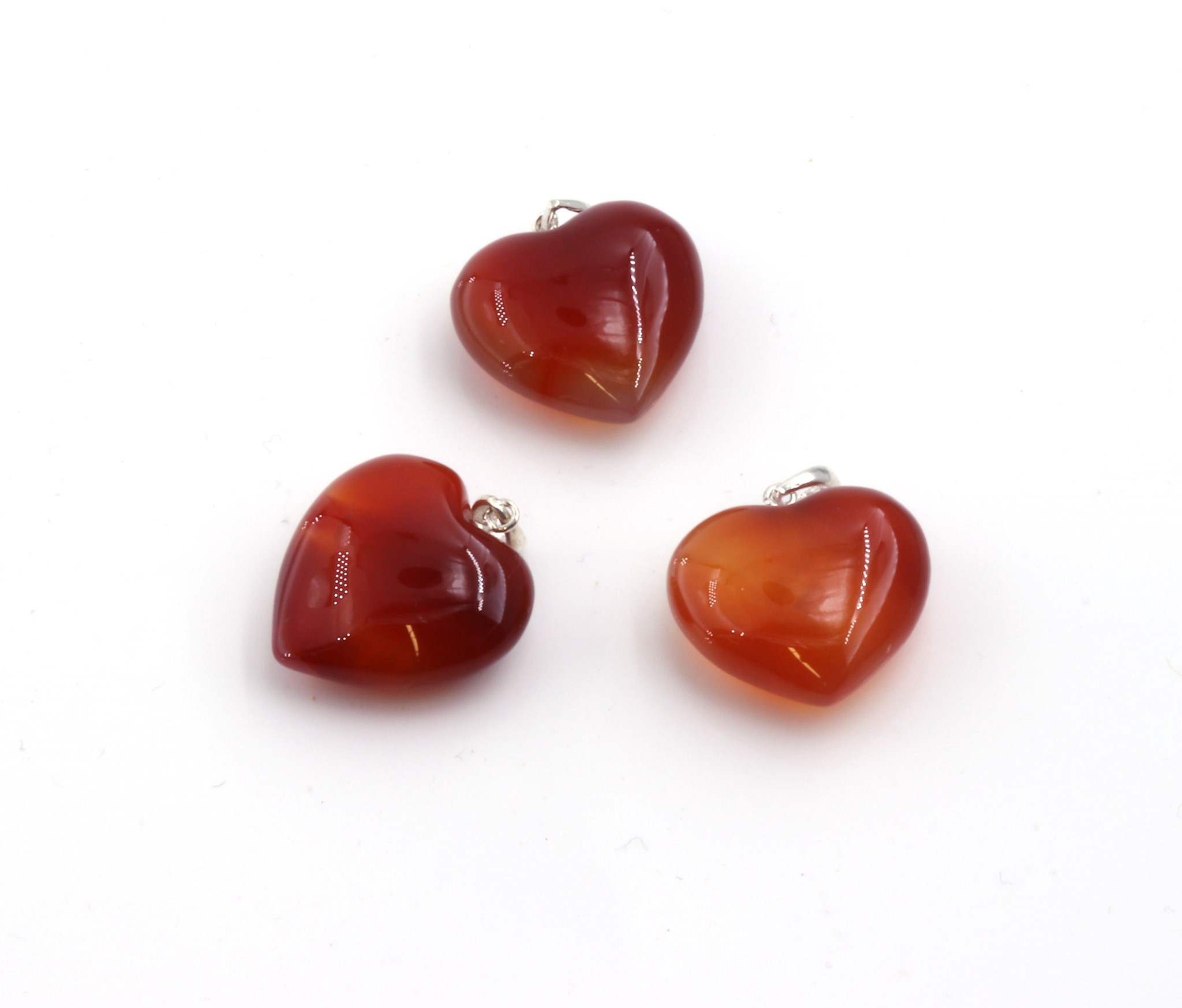 Bild von Karneol "Love Hearts" 20mm Anhänger mit Silberöse
