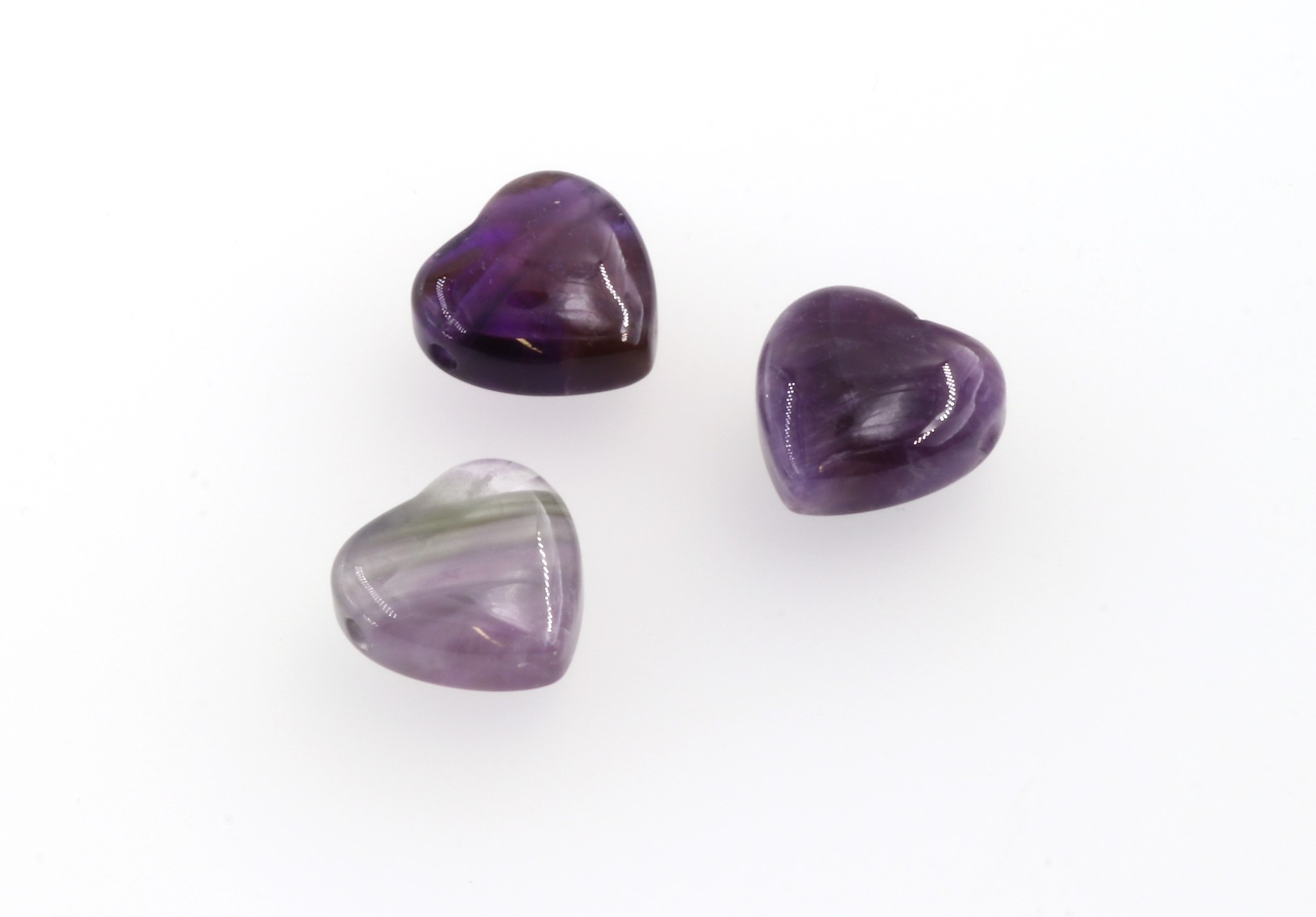 Bild von Amethyst "Love Hearts" 20mm mit 2.5mm Loch Anhänger