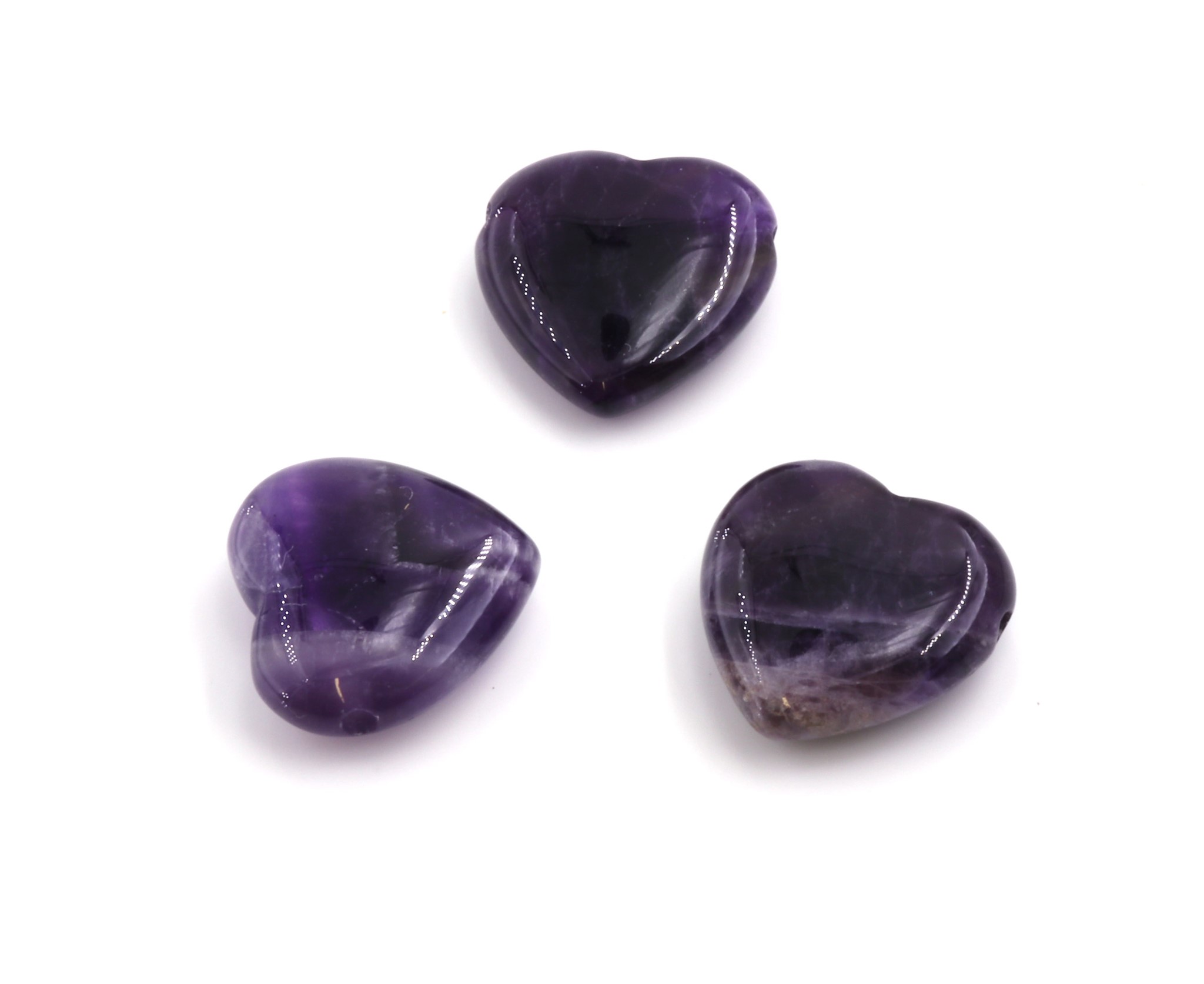 Bild von Amethyst "Love Hearts" 30mm mit 2.5mm Loch Anhänger