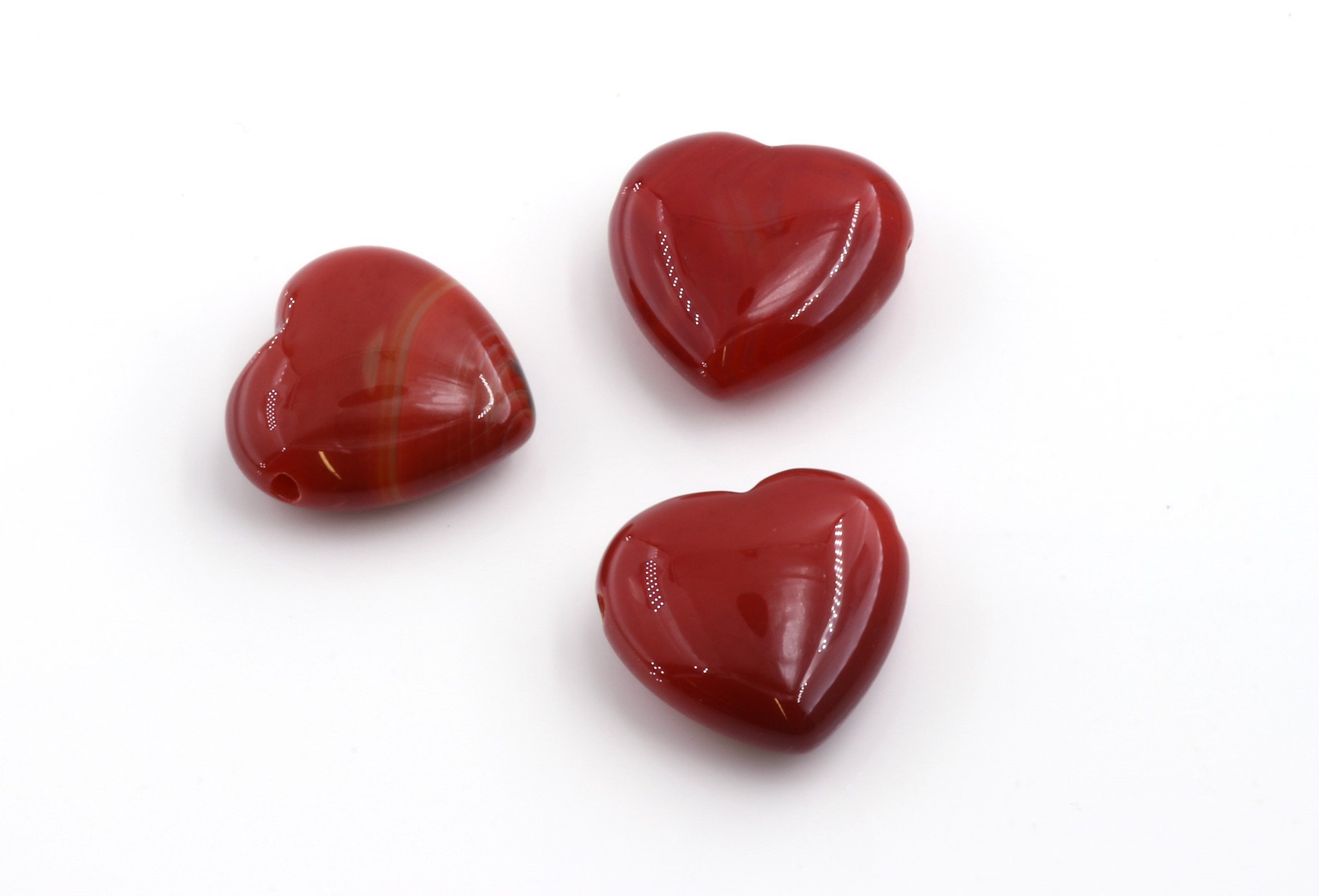 Bild von Karneol "Love Hearts" 30mm mit Loch Anhänger