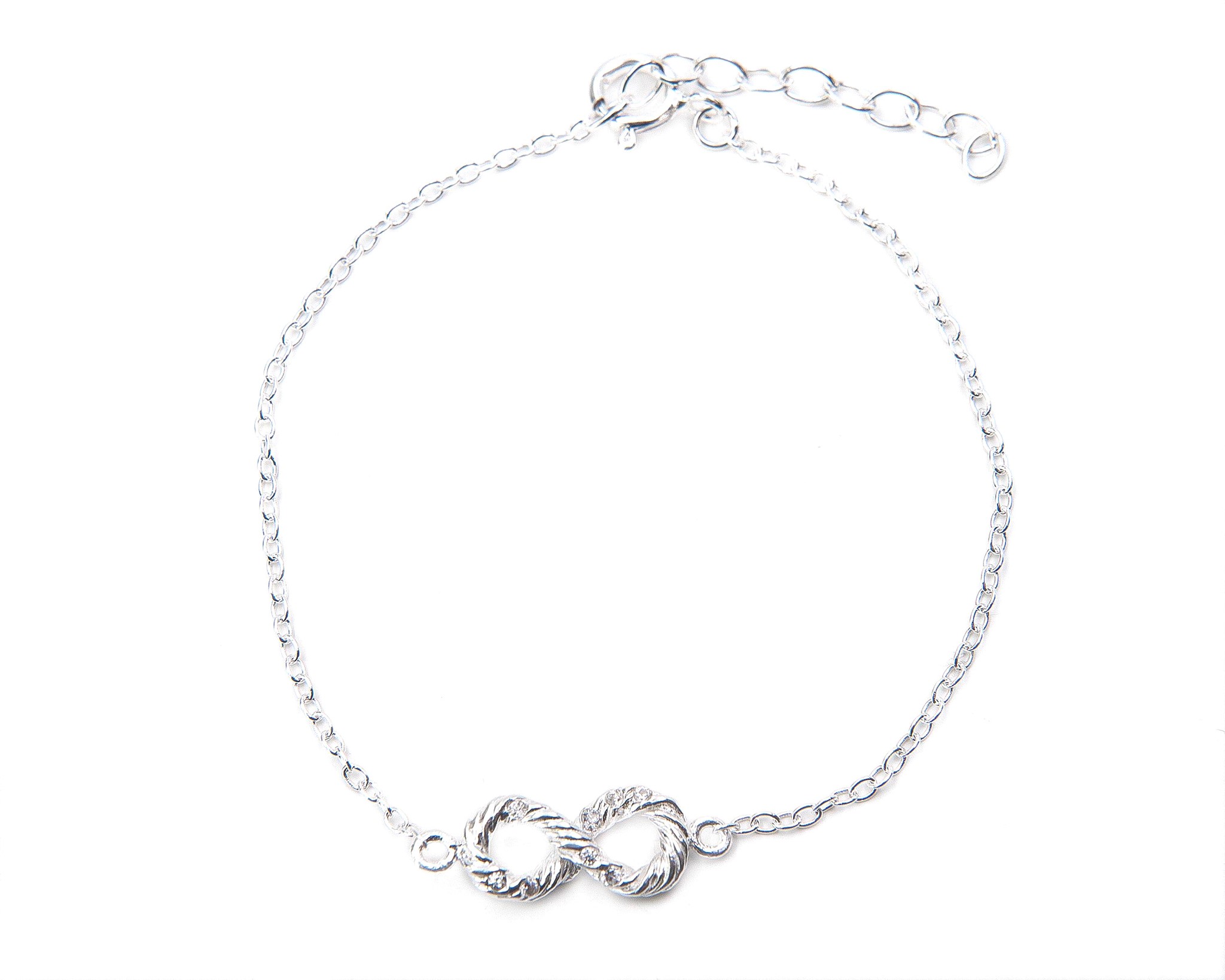 Bild von Infinity mit CZ 16x6mm mit Verl. Kette Armband, Silber 925