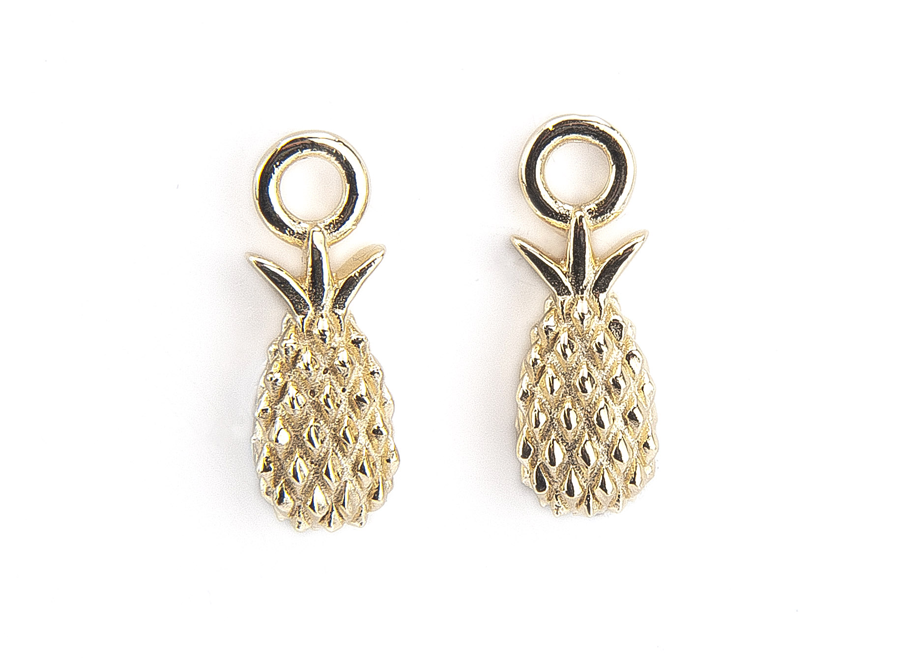 Immagine di Ananas 7x19mm Anhänger, Silber vergoldet