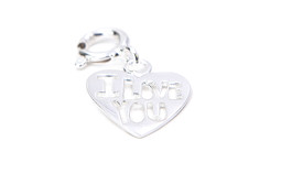 Image de Charm Herz I love you 11x13mm mit Federring, Silber 925