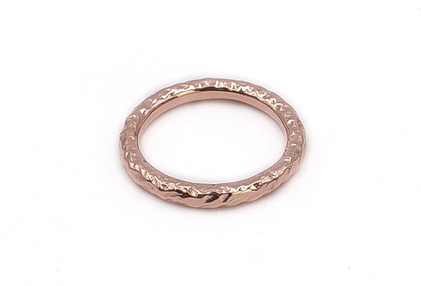 Bild von Gehämmert Ring, Silber rosévergoldet