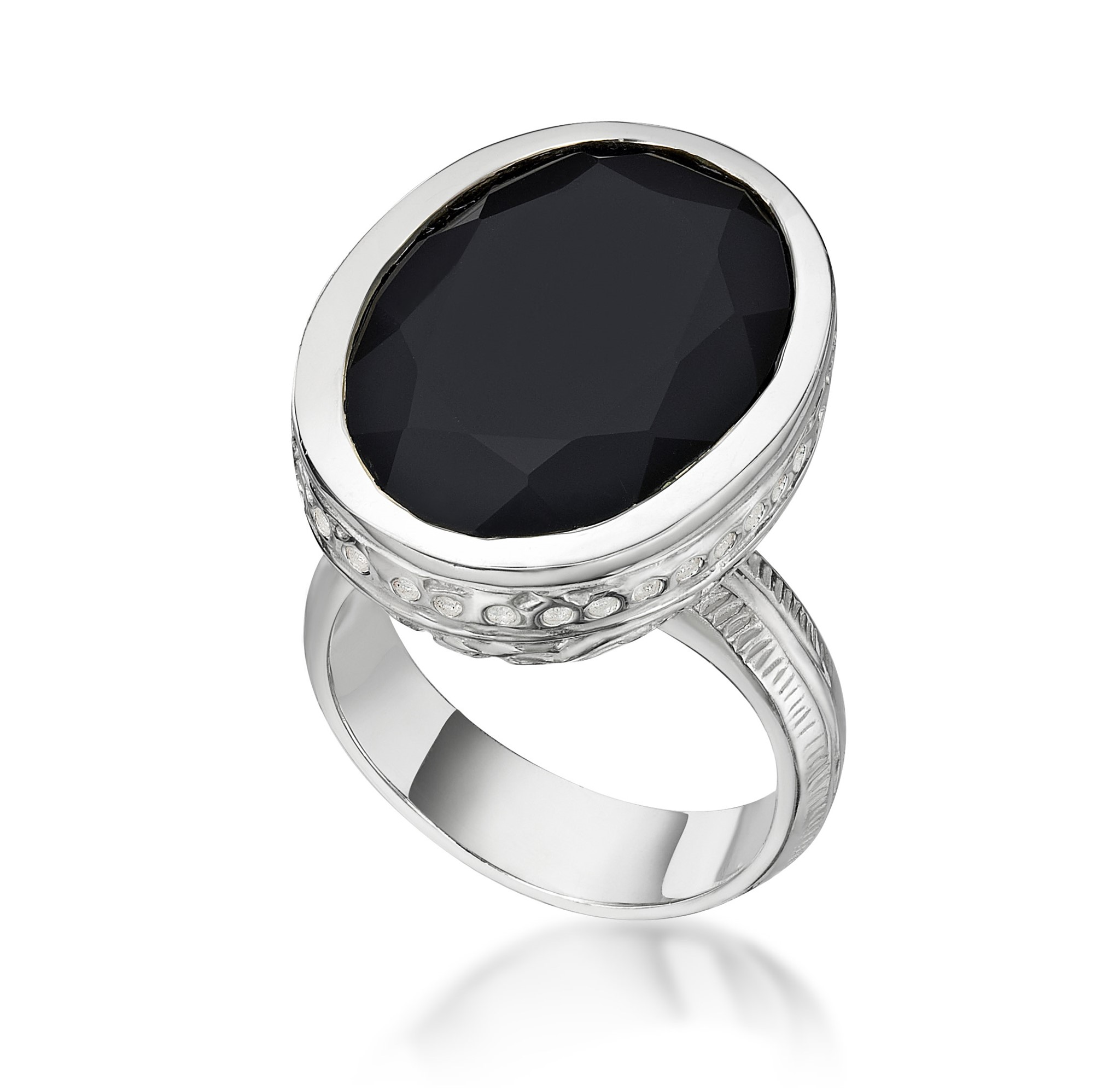 Image de Onyx Ring Zisiliert Silber 935