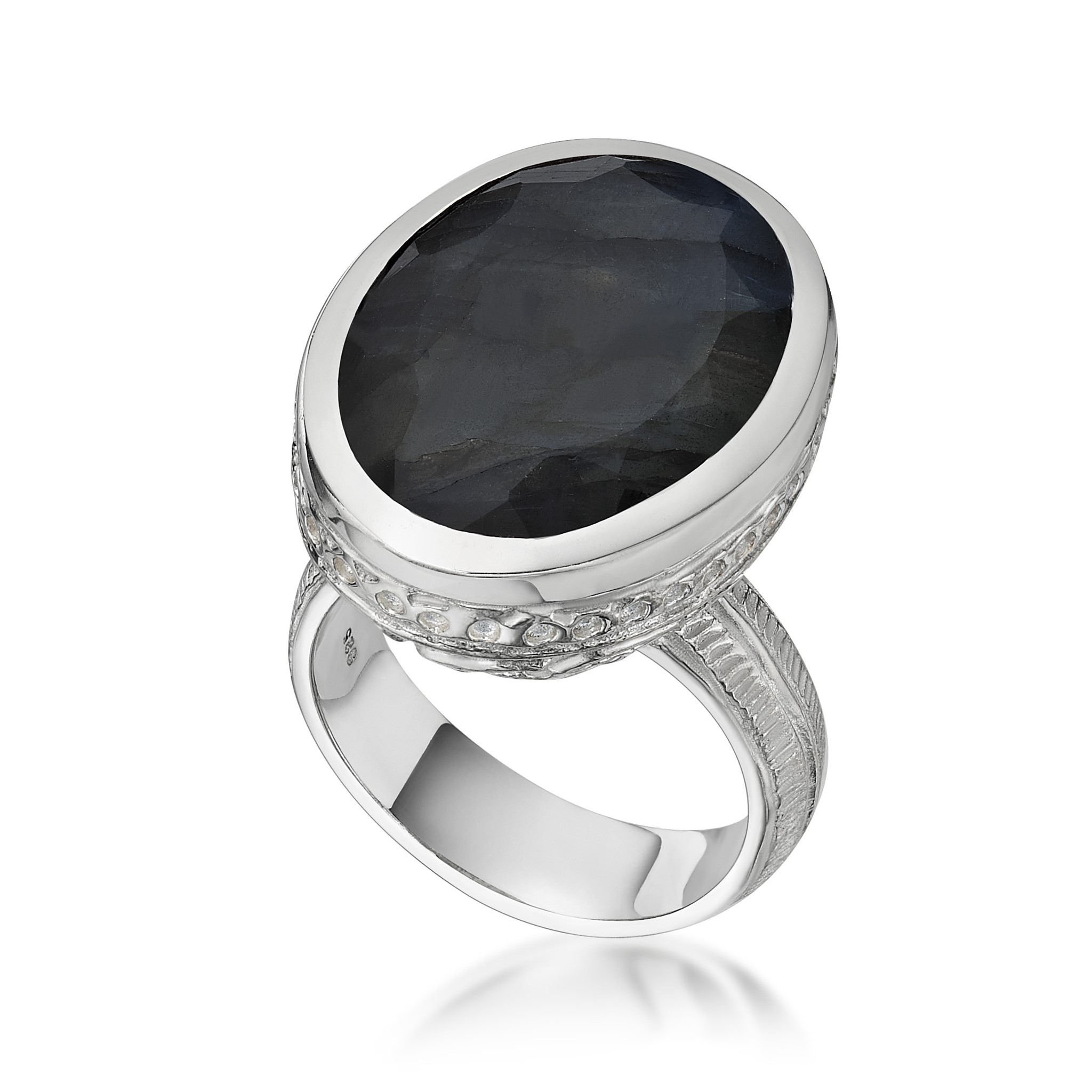 Immagine di Labradorit Ring Zisiliert Silber 925