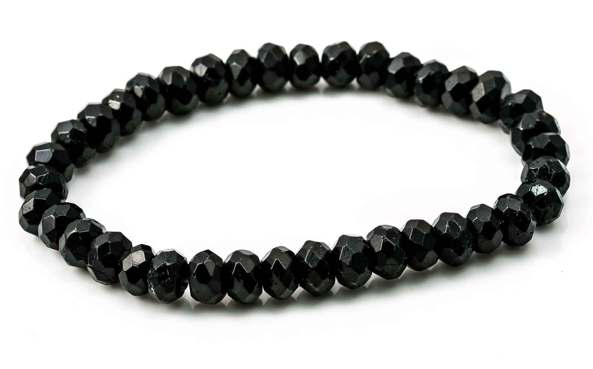 Bild von Turmalin (Schörl) fac. Button  6mm Armband