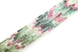 Image de Turmalin farbig Kristalle poliert 3mm Strang (längsgebohrt)