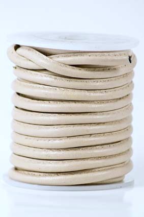 Image de Lederband genäht 5mm beige auf 10m Rolle