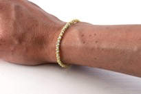 Immagine di Amazonit fac. Button 2.5mm mit Silber Daisy Flower Armband, Silber vergoldet