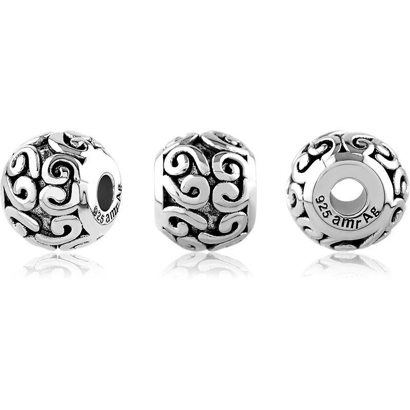 Immagine di TOP-Bead Button verziert 7.5mm, Silber 925