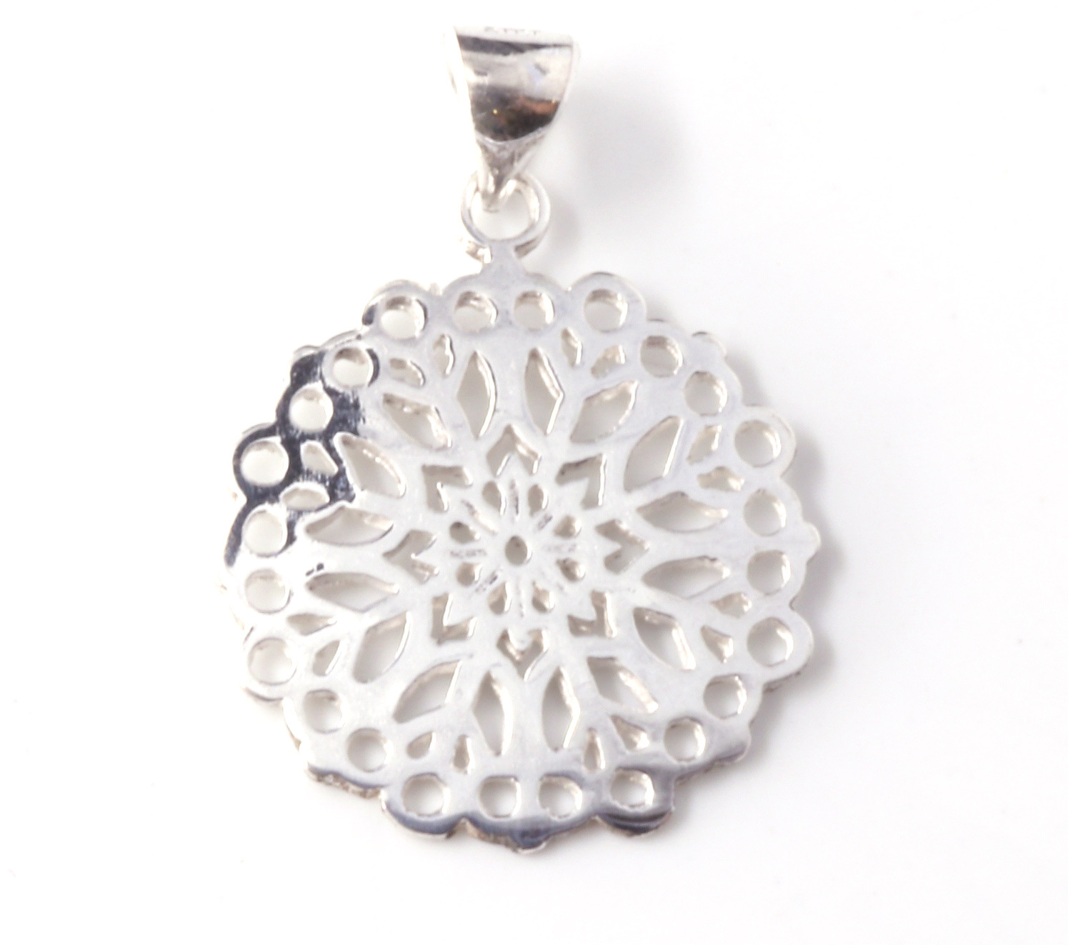 Immagine di Mandala Blume 20mm Anhänger, Silber 925 