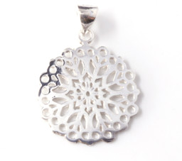 Bild von Mandala Blume 20mm Anhänger, Silber 925 