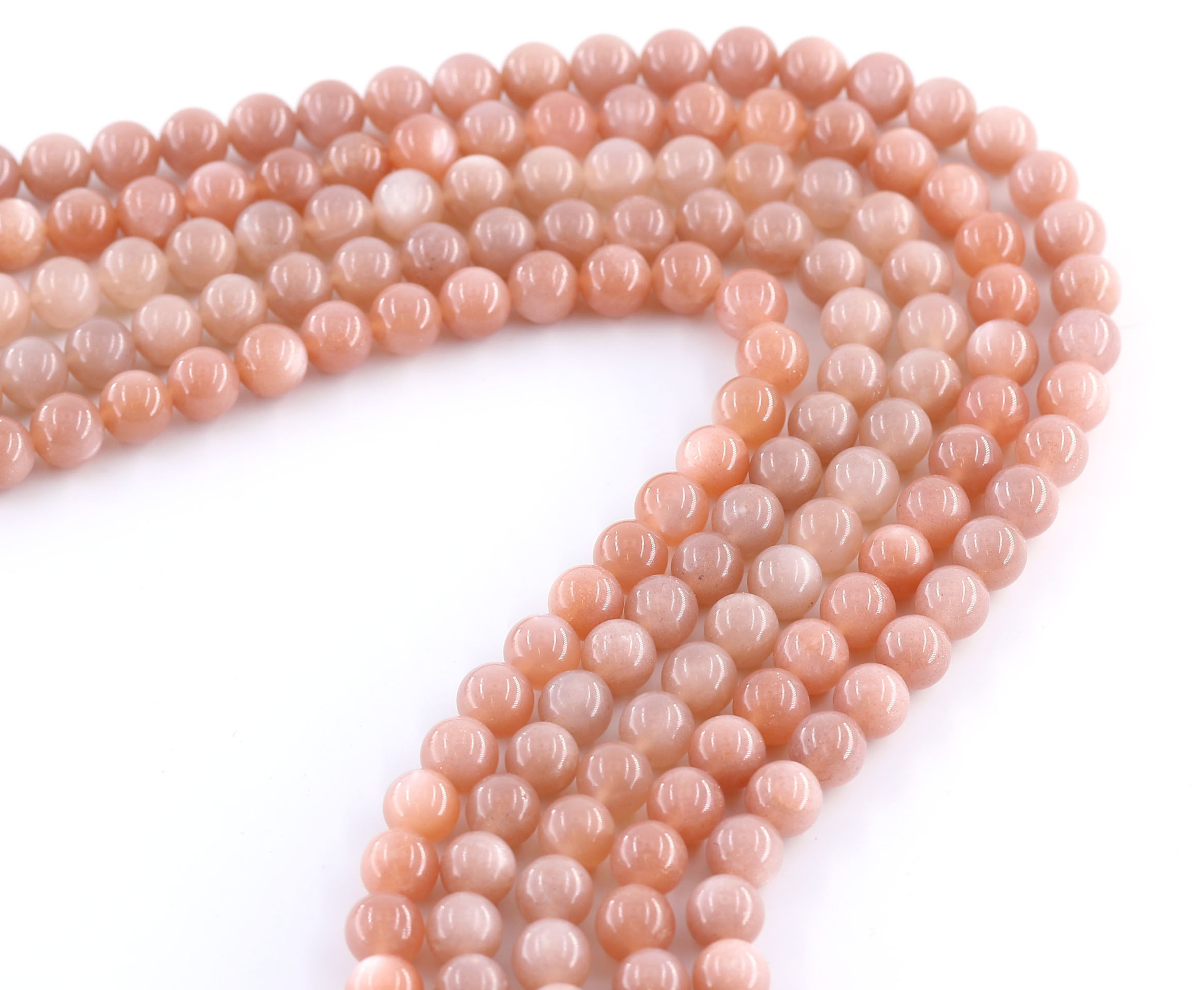 Image de Mondstein Kugeln  8mm Strang (peach)