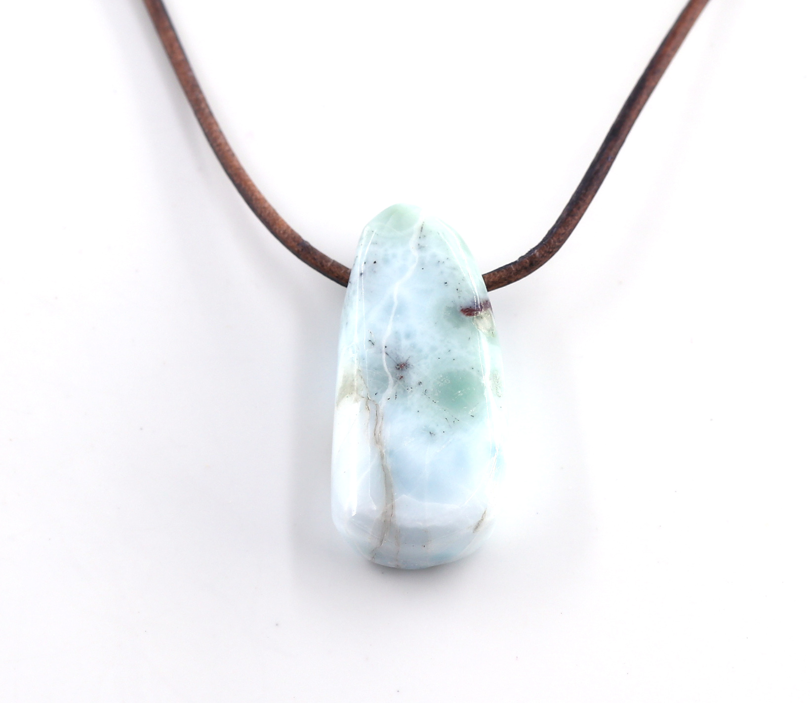 Immagine di Larimar Trommelstein mit Loch Anhänger Extra (ca.3-4g)