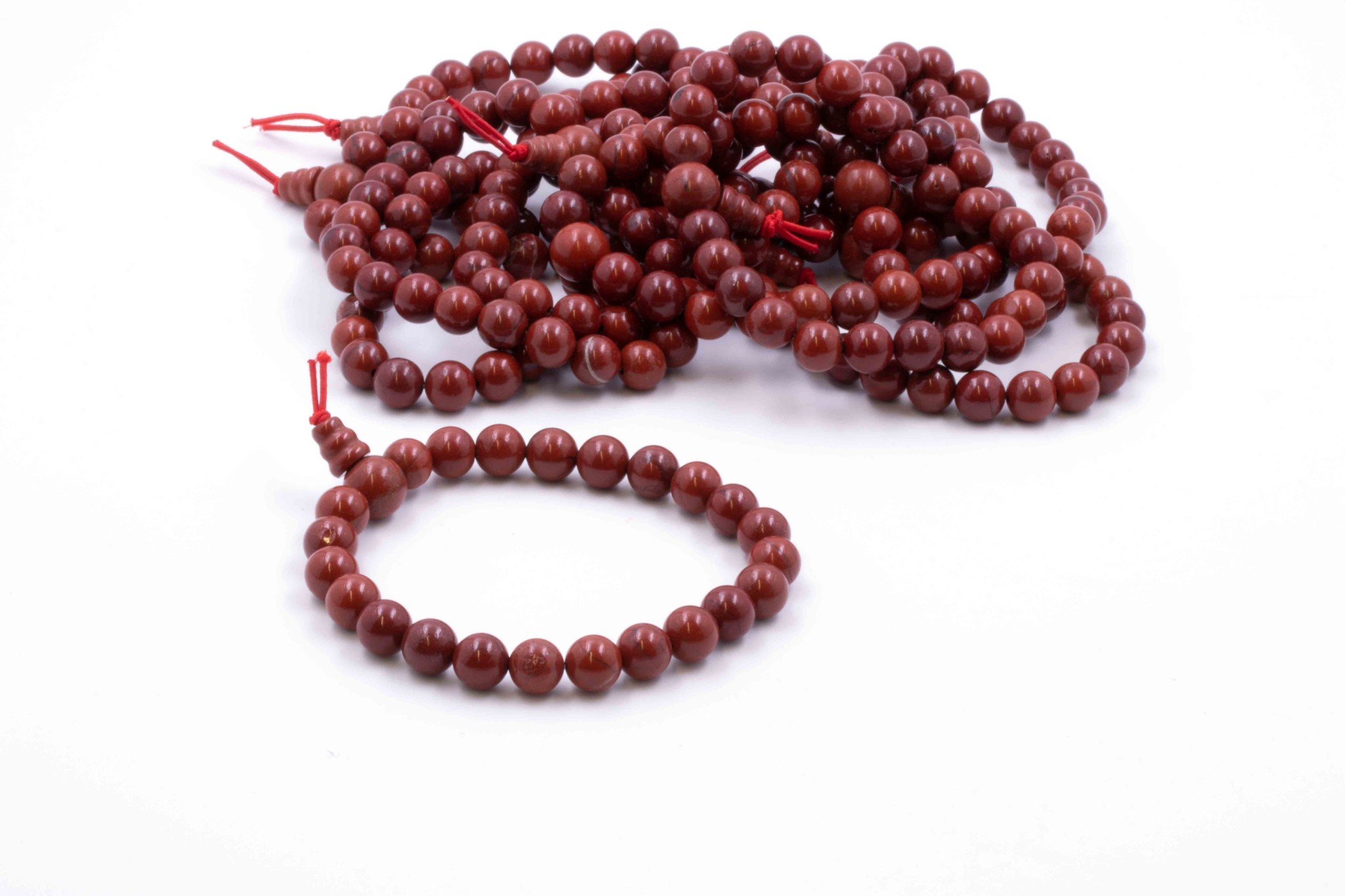 Immagine di Roter Jaspis Mala-Armband 8mm, 23 Kugeln