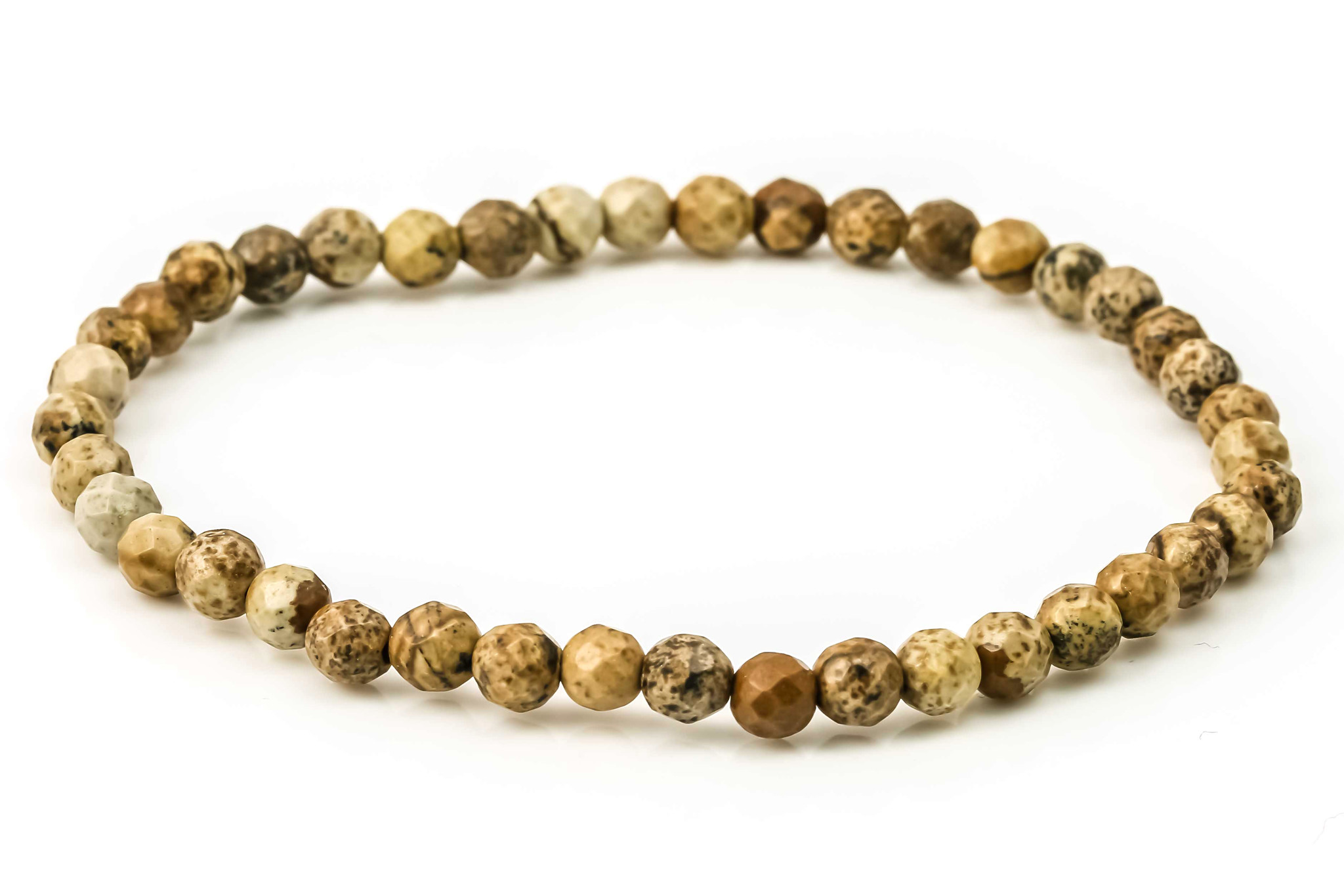 Bild von  Landschafts Jaspis facettierte Kugeln 6mm Armband