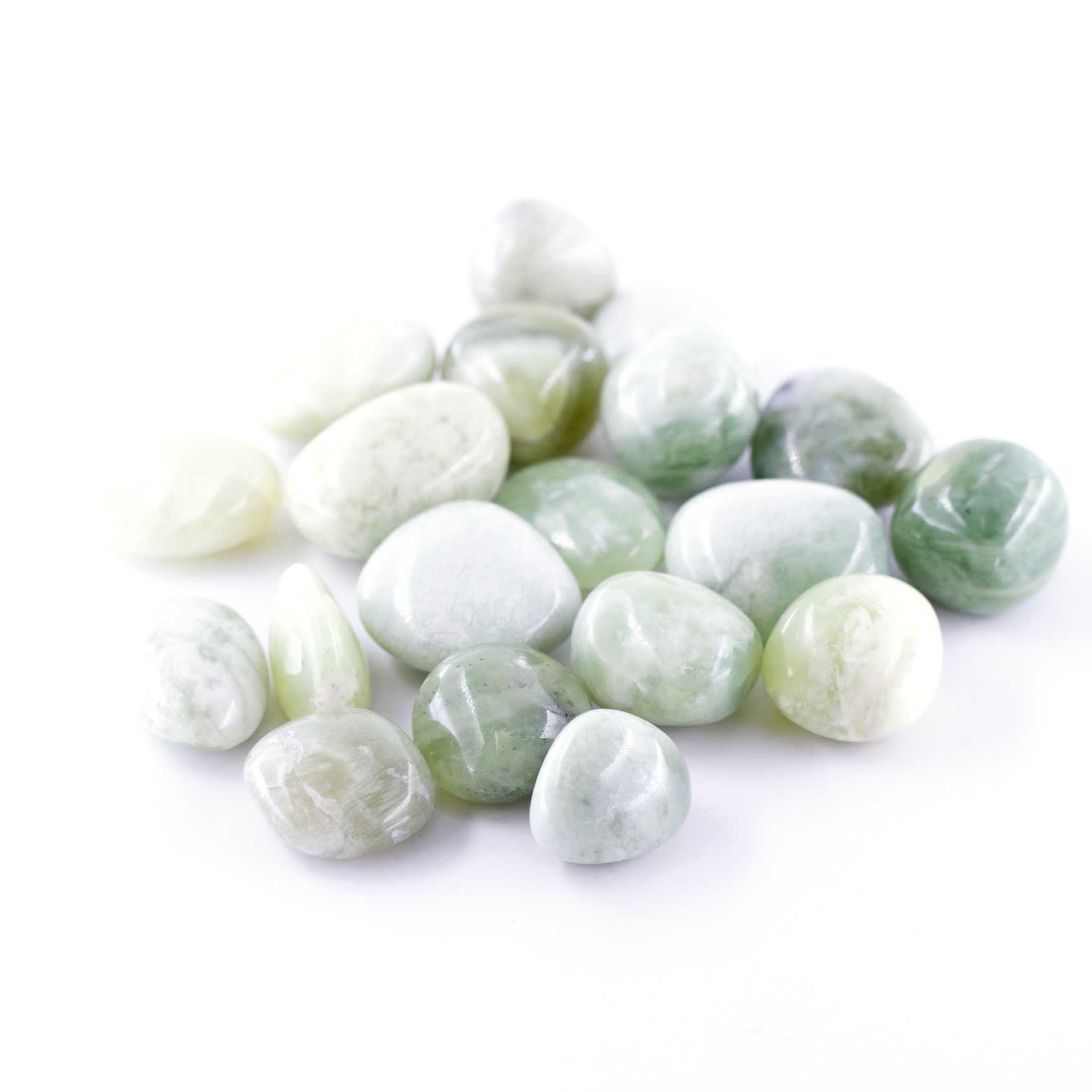 Immagine di China Jade (Serpentin) Trommelsteine 