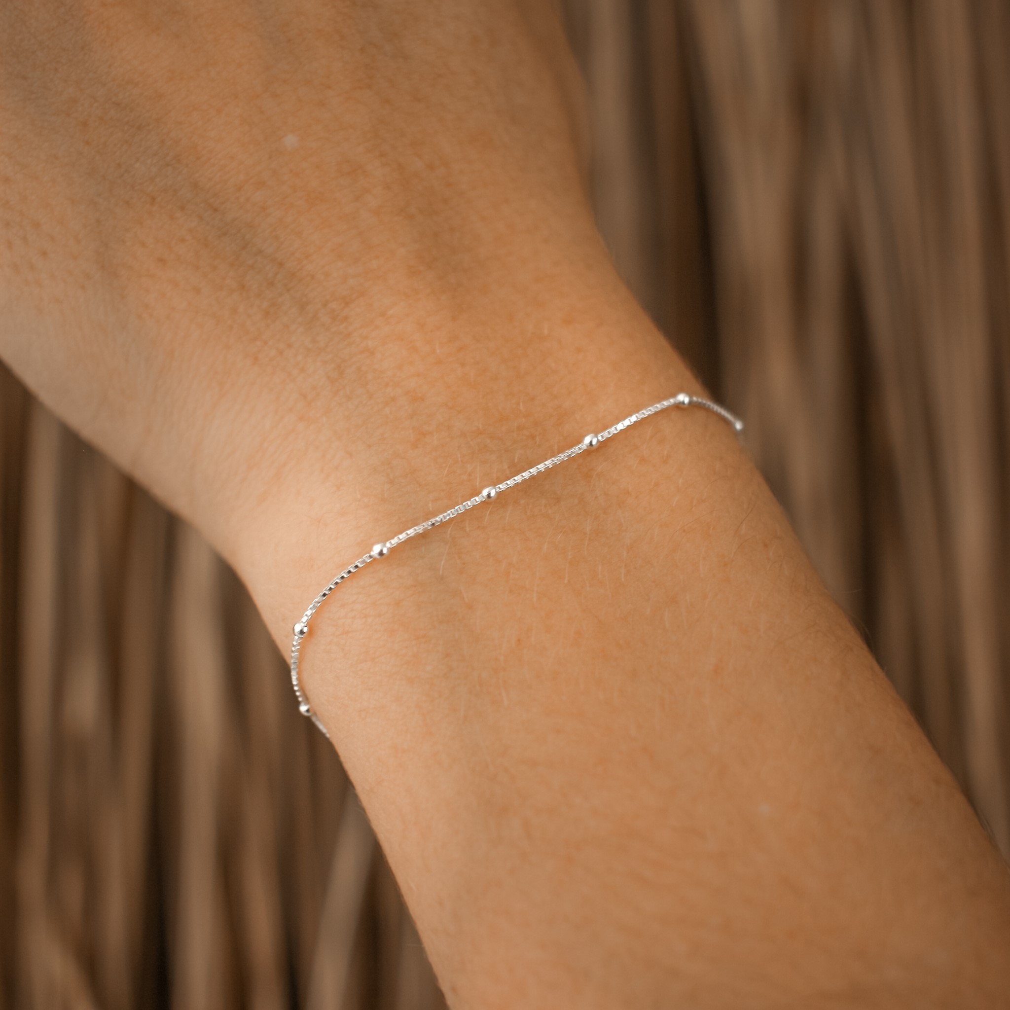 Bild von Armband  "Venezianer" 0.6mm mit Kugeln 1.6mm, Silber 925