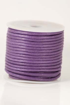 Immagine di Band Baumwolle rund 3mm violett, 25m Rolle