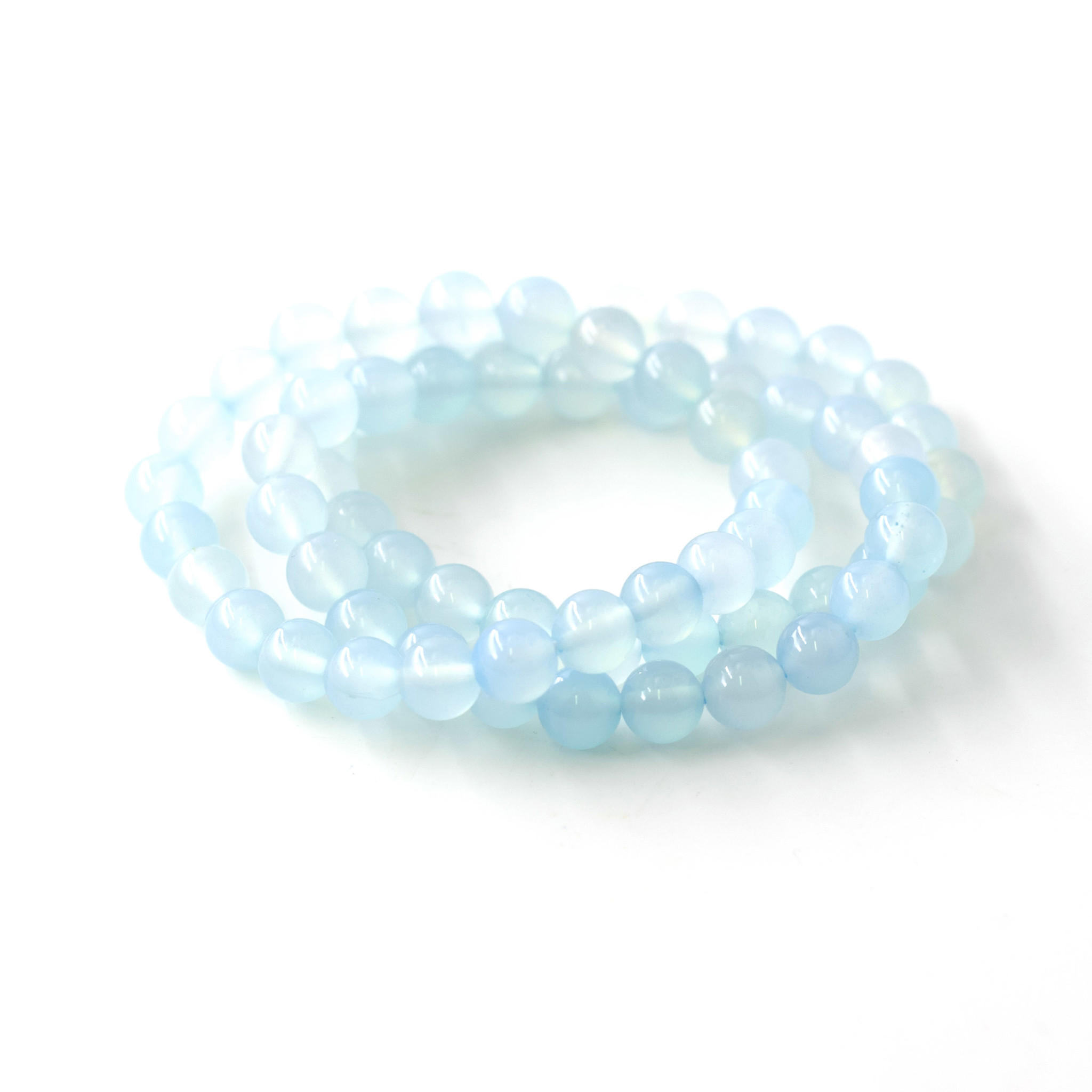 Bild von Aqua Achat 8mm Kugeln Armband (gefärbt)