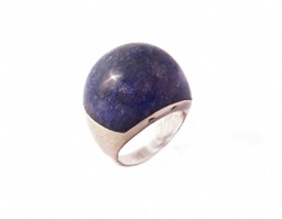 Bild von Blauer Quarz Ring Cabochon 23x24mm Silber 925, Rhodiniert