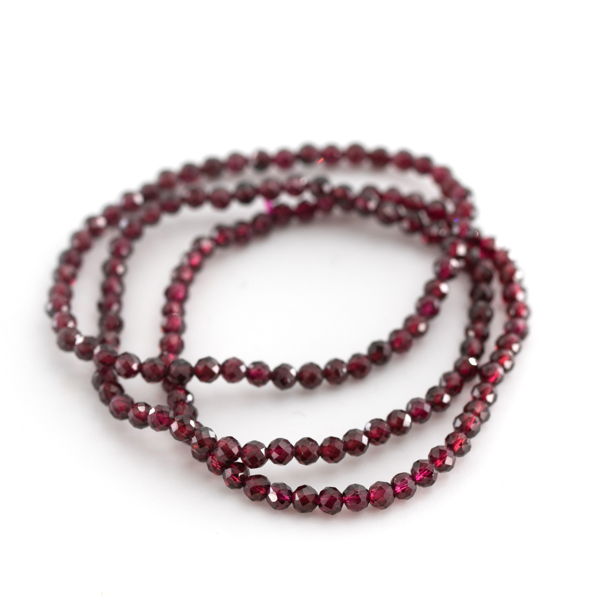 Granat fac. Kugeln  5mm Armband (rot)