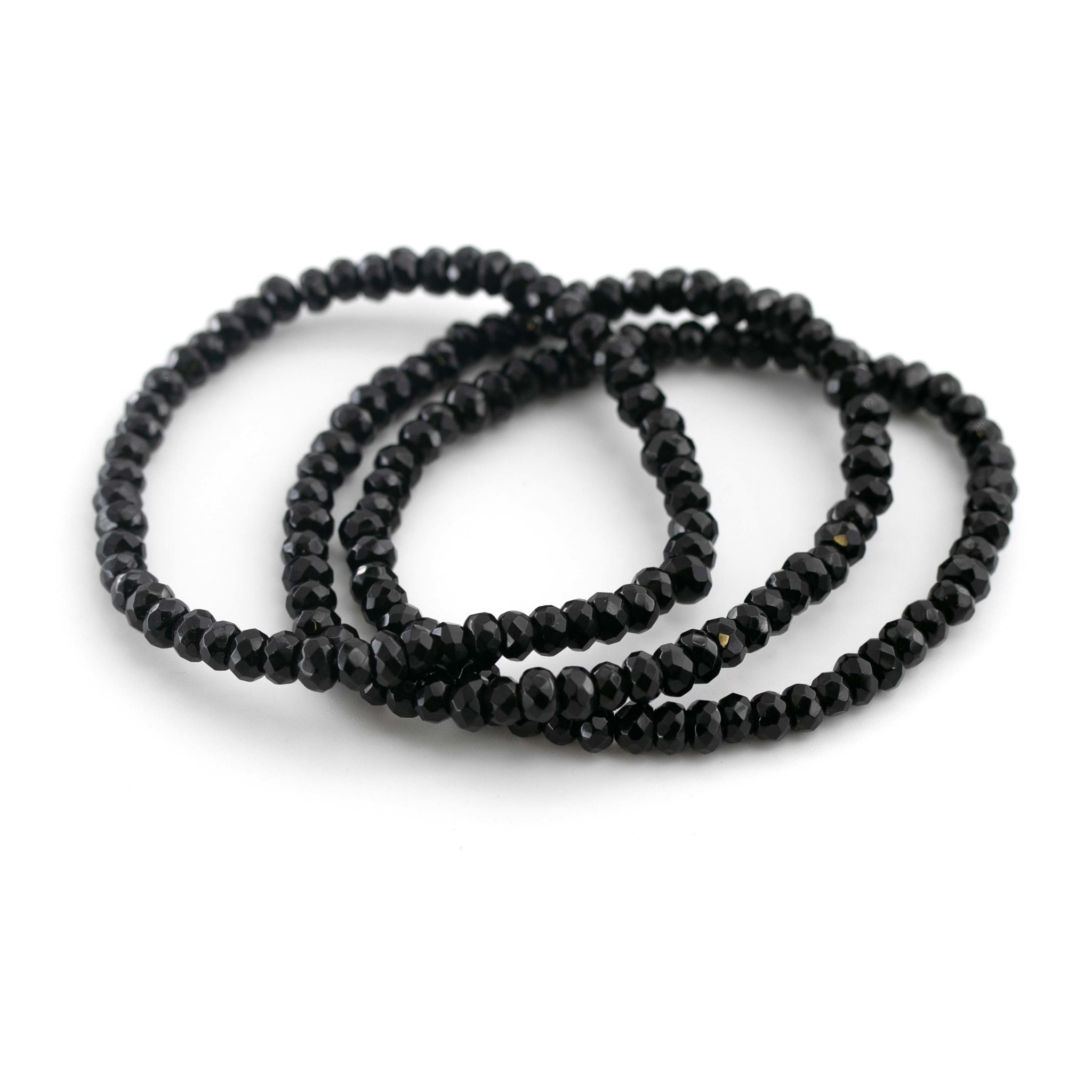 Bild von Obsidian fac. Button 6mm Armband 21cm