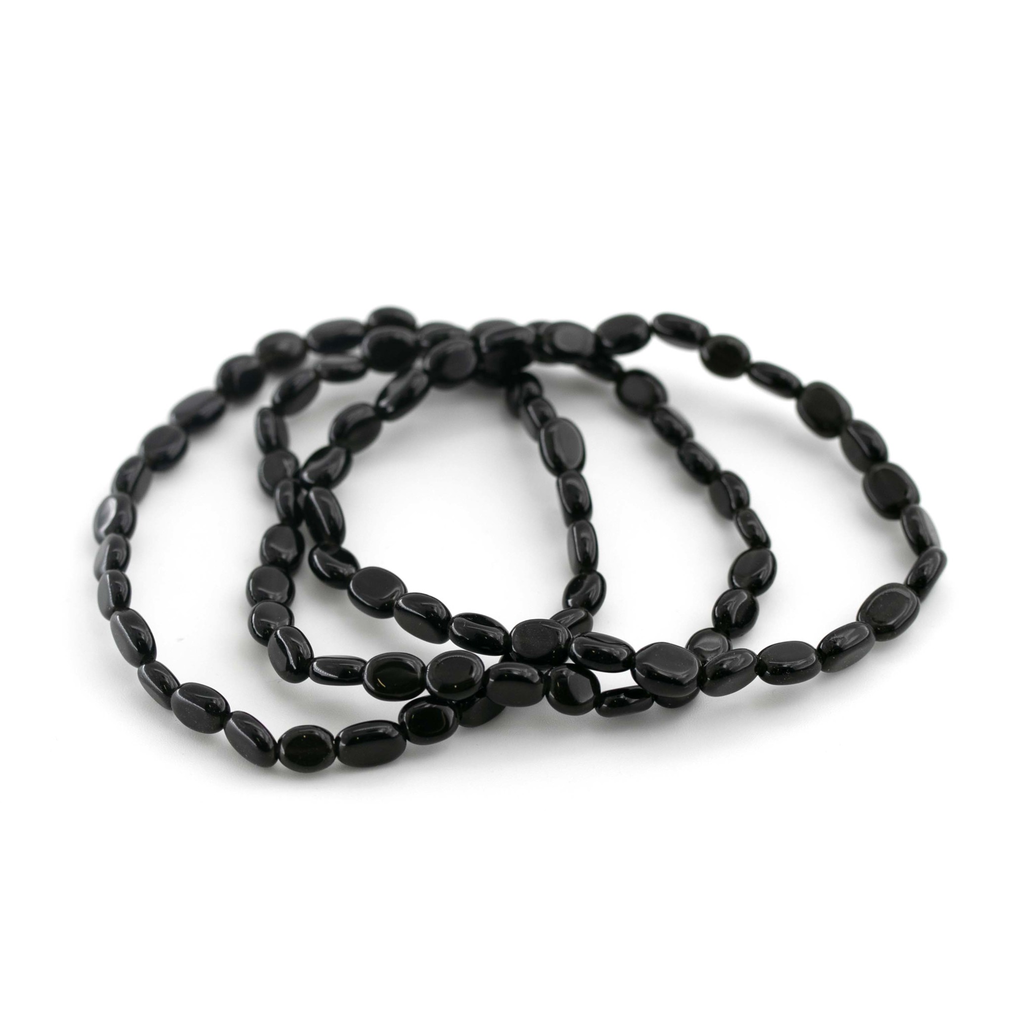 Immagine di Obsidian Nuggets 6x8mm Armband 21cm