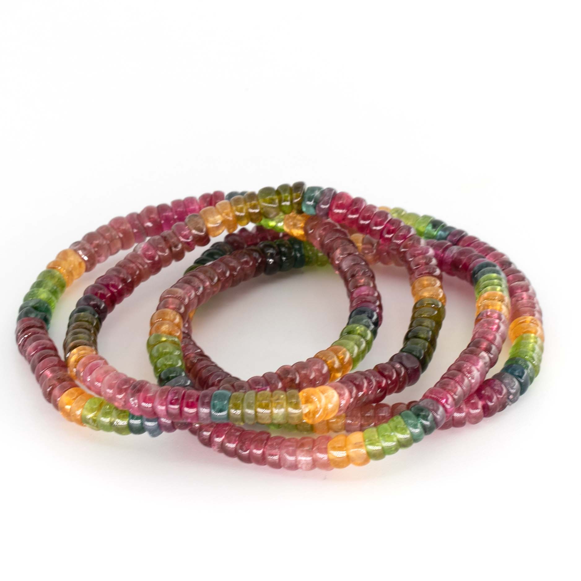 Turmalin farbig Button  5.5-6mm Armband TOP