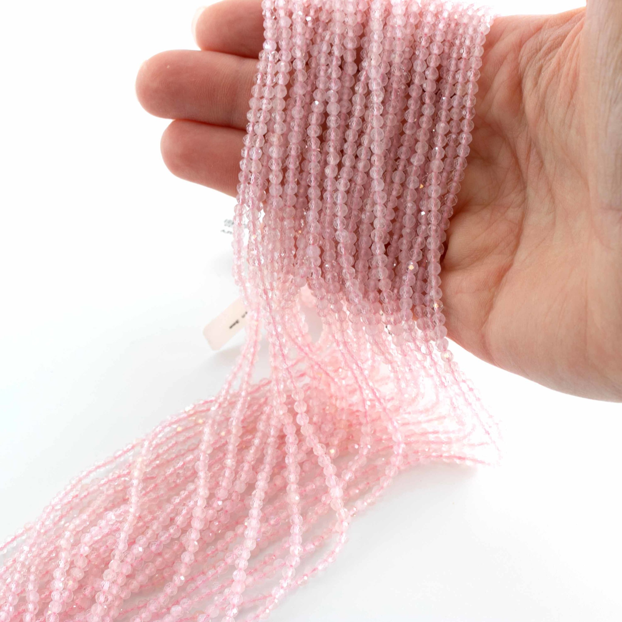 Morganit fac. Kugeln  3mm Strang