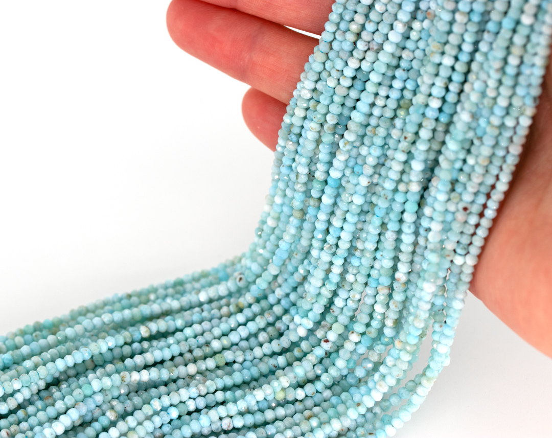 Bild von Larimar fac. Button 3mm Strang