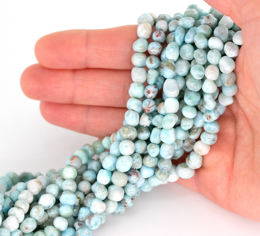 Bild von Larimar Nuggets 6-7mm Strang