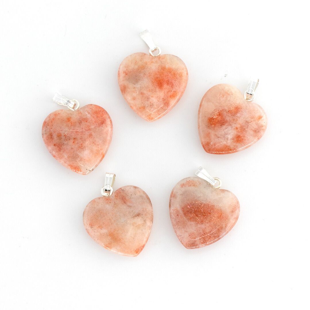 Bild von Sonnenstein Herz 20x6mm Anhänger (Metall)