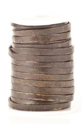 Bild von Lederband flach 4mm braun antik, 10m Rolle