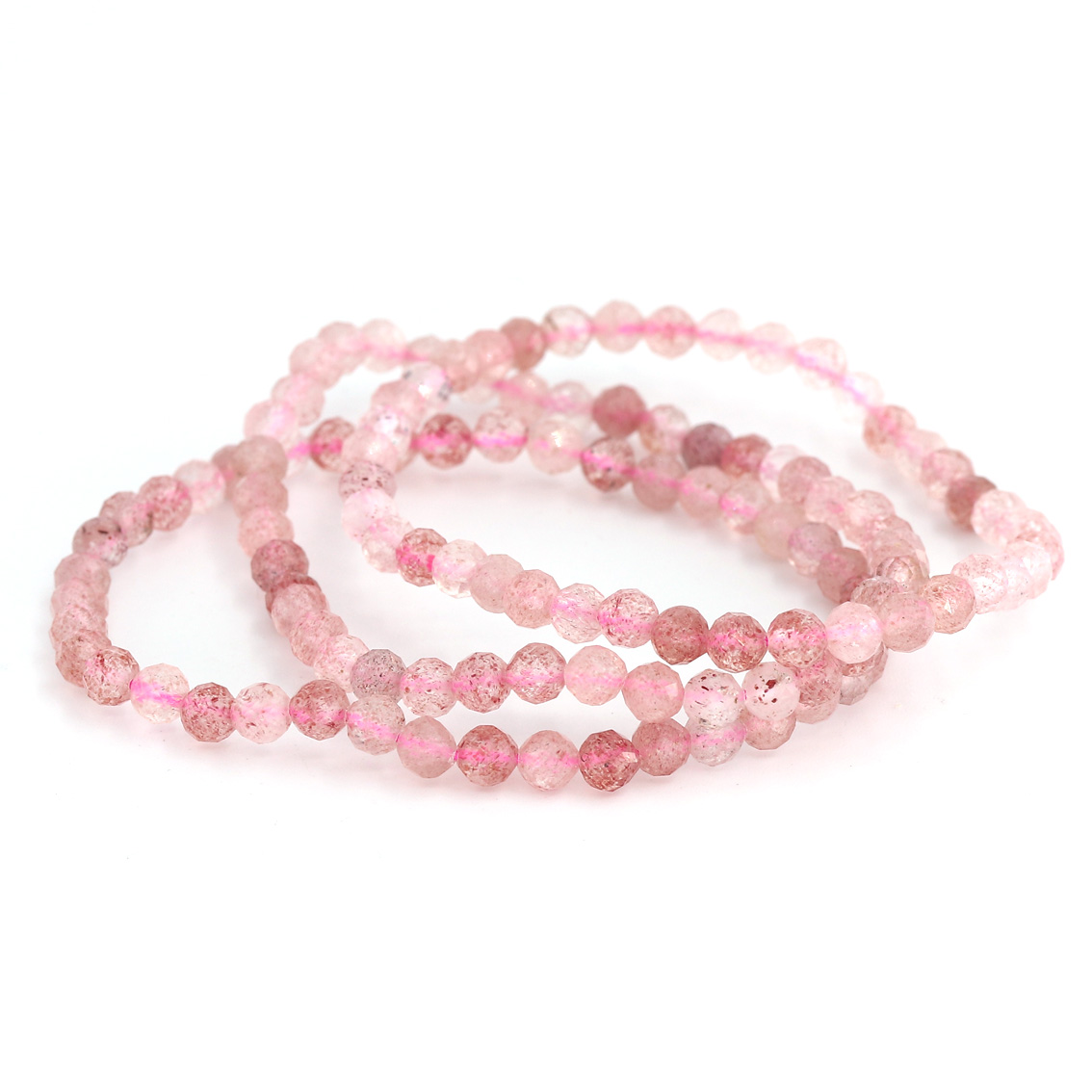 Bild von Erdbeerquarz fac. Kugeln  5mm Armband
