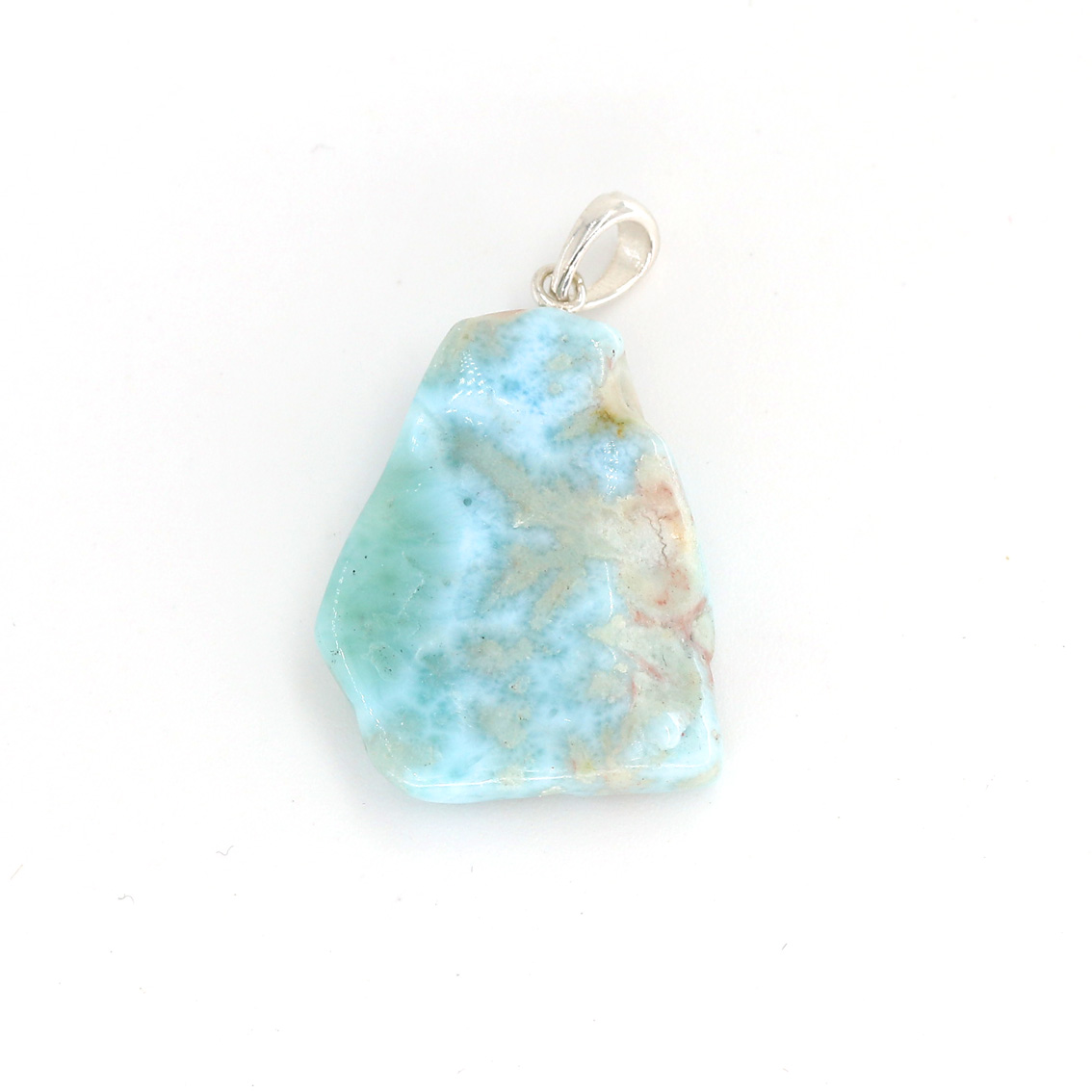 Immagine di Larimar Scheibe 20x25mm mit Natur-Rand Anhänger