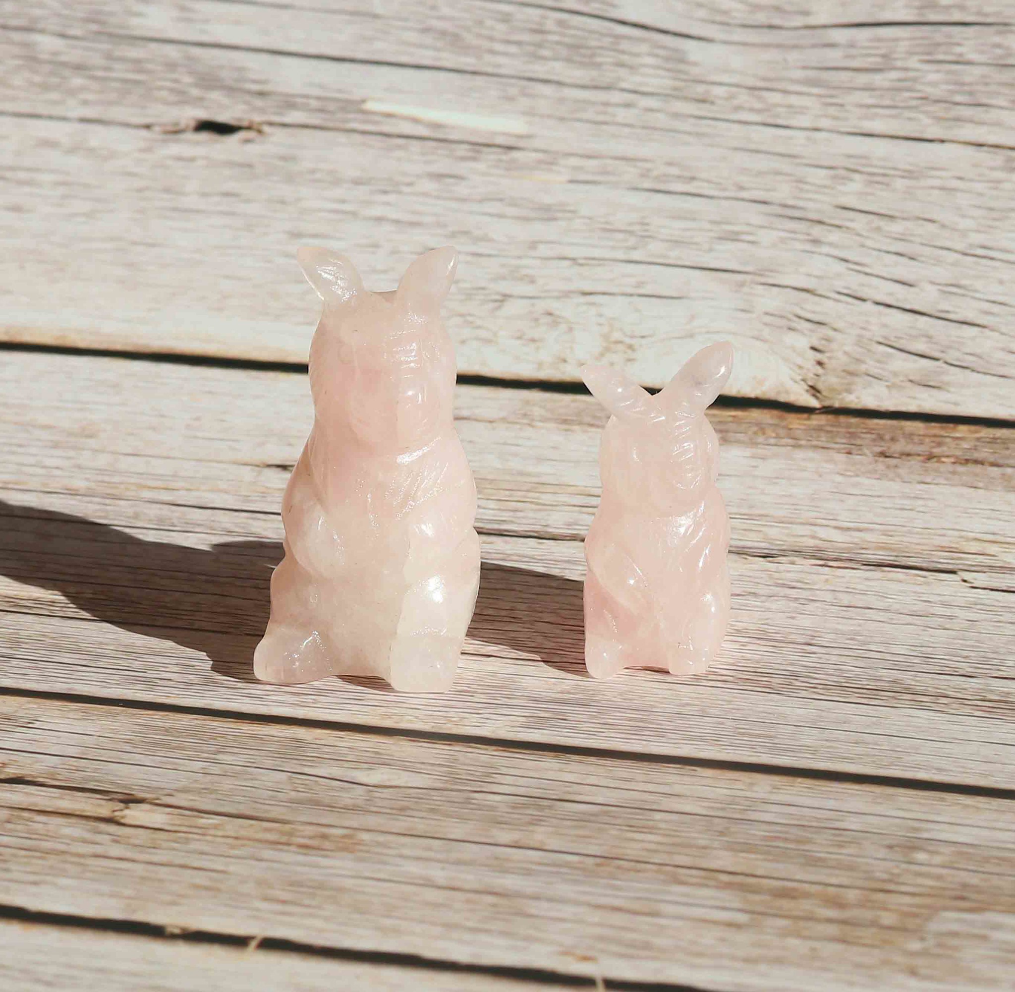 Immagine di Rosenquarz Stein-Figur "Hase"