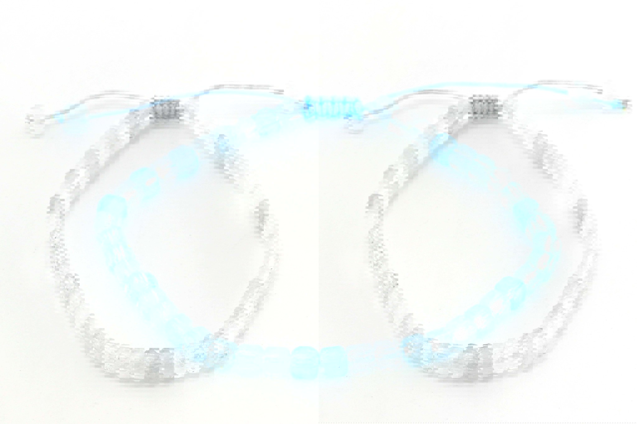 Image de Aquamarin fac. Würfel  4mm Armband mit Knüpfknoten