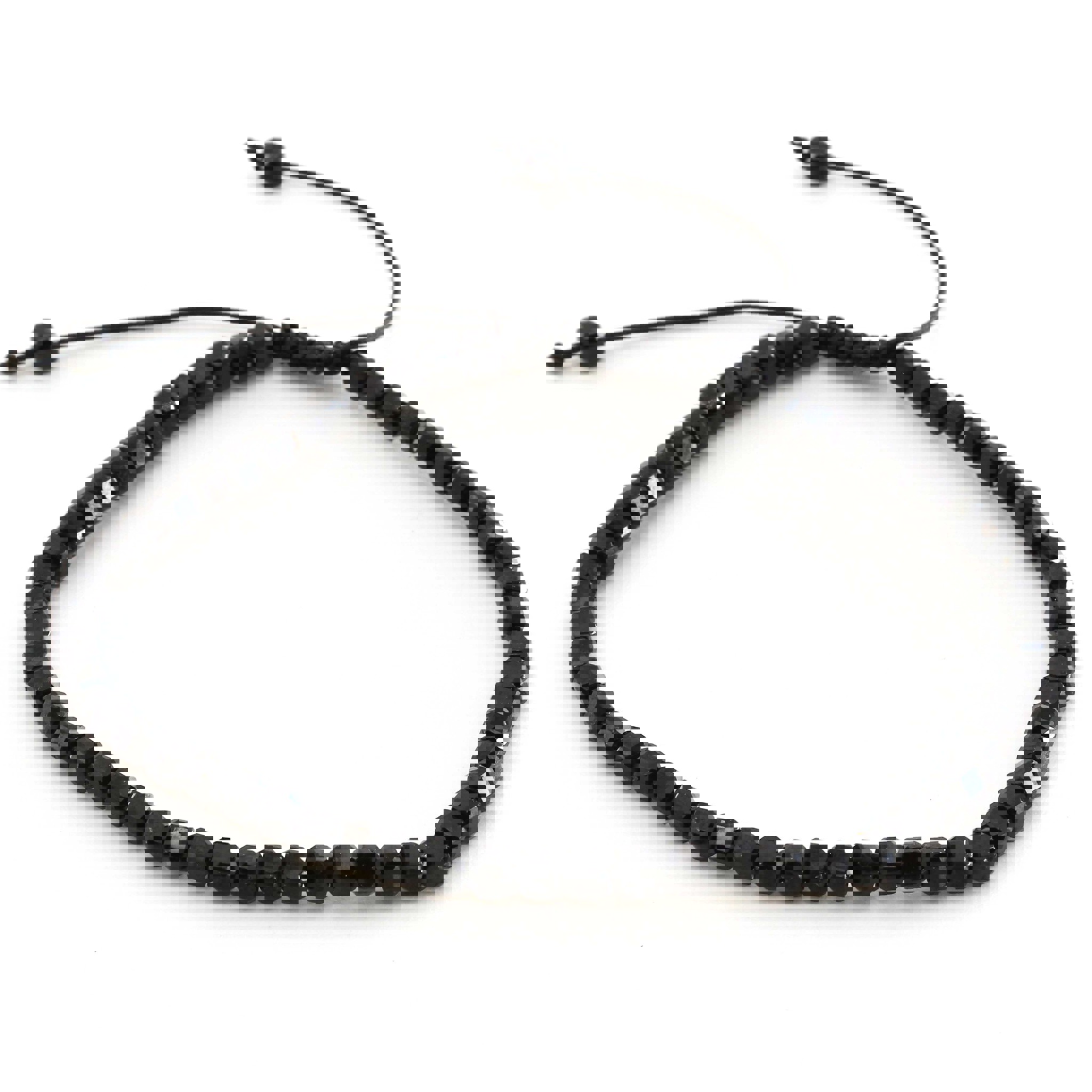 Image de Spinell fac. Würfel  3mm Armband mit Knüpfknoten (schwarz)
