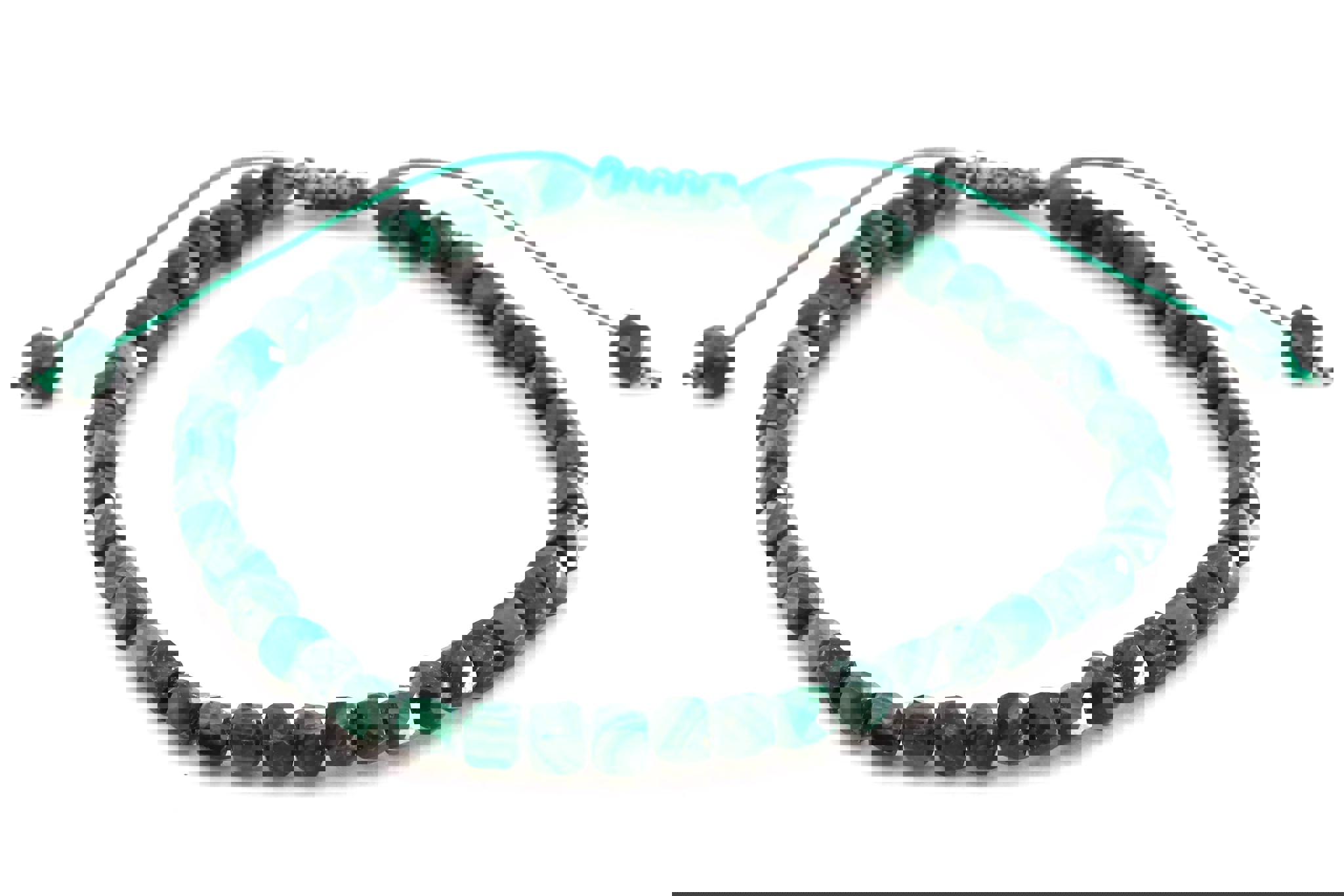 Image de Malachit fac. Würfel  4mm Armband mit Knüpfknoten