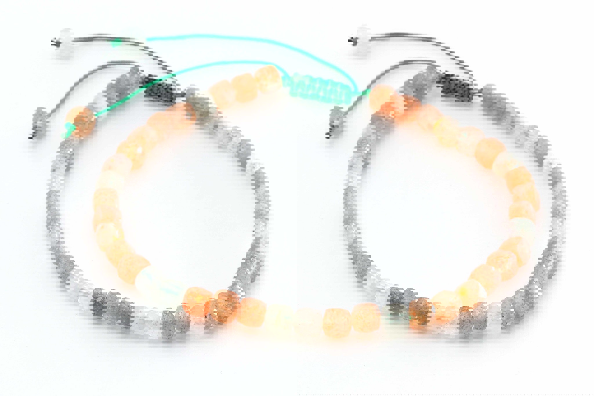 Image de Sonnenstein fac. Würfel  4mm Armband mit Knüpfknoten (zweifarbig)