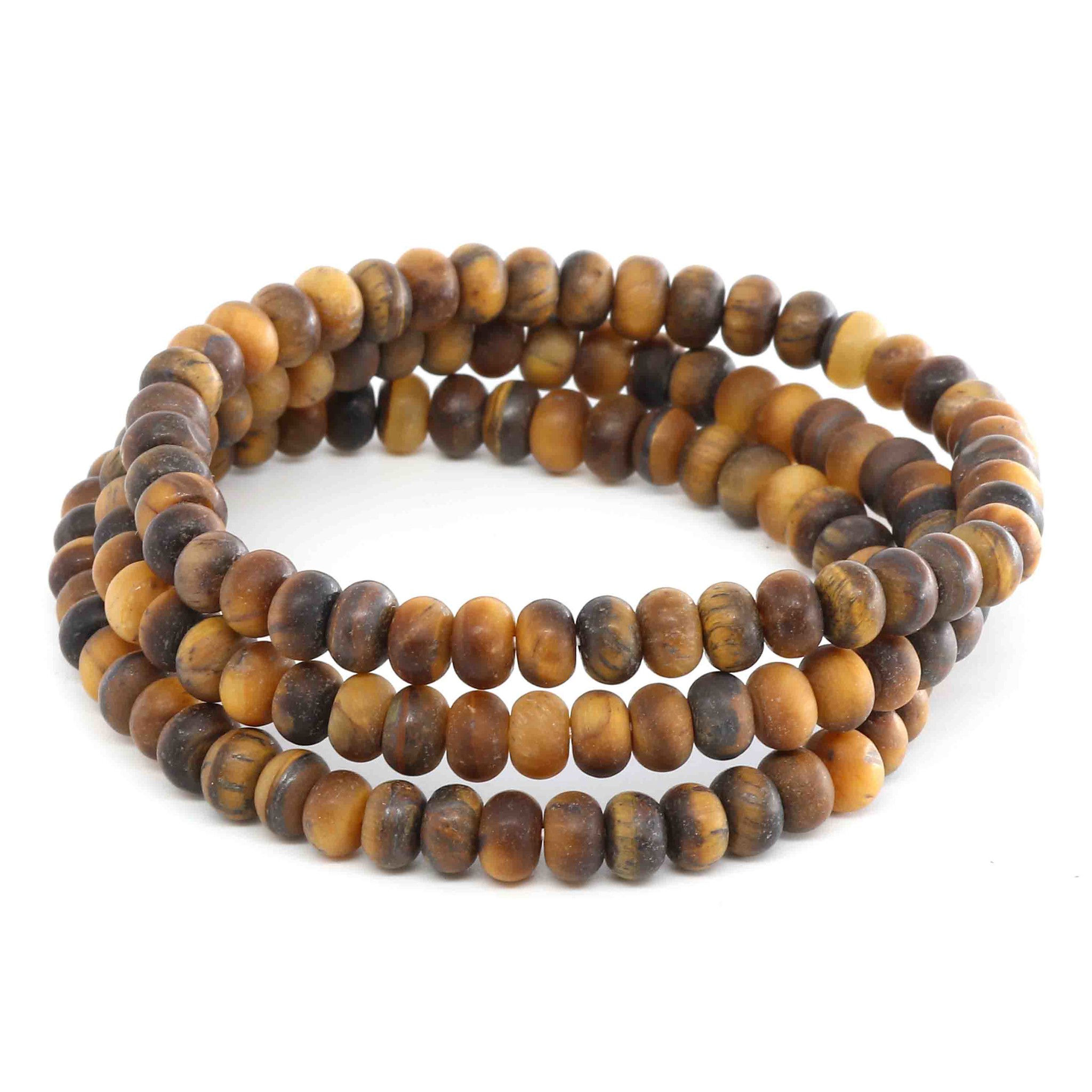 Image de Tigerauge Button  6x4mm Armband, matt
