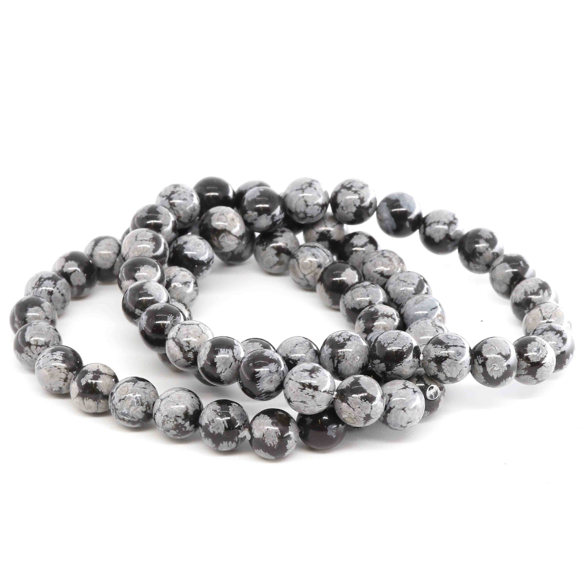 Image de Schneeflocken Obsidian Kugeln  8mm Armband, Standard
