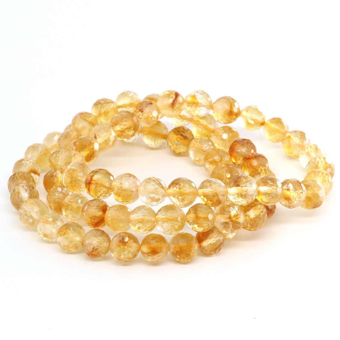 Image de Citrin facettierte Kugeln  8mm Armband