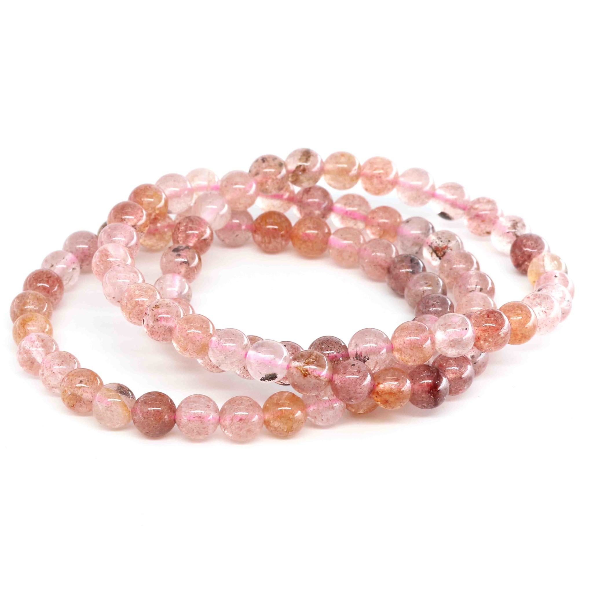 Bild von Erdbeerquarz Kugeln  6mm Armband 
